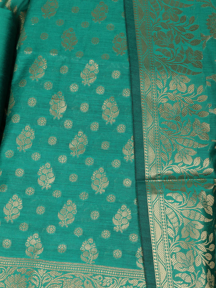 Woven Design Chanderi Unstitched Suit With Pant &amp; Dupatta