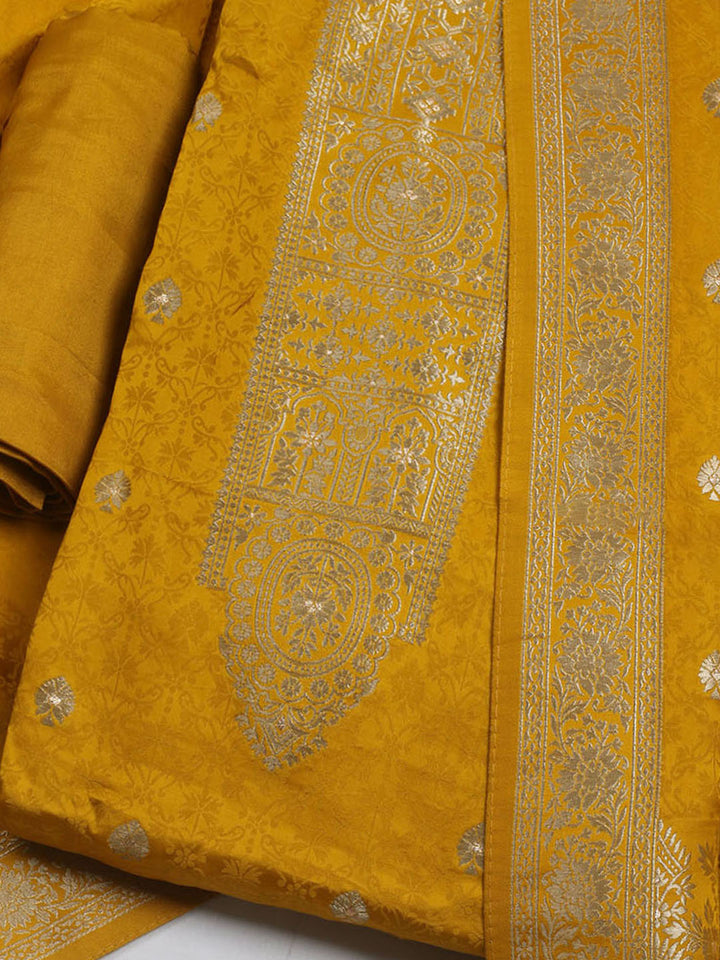 Woven Design Chanderi Unstitched Suit With Dupatta