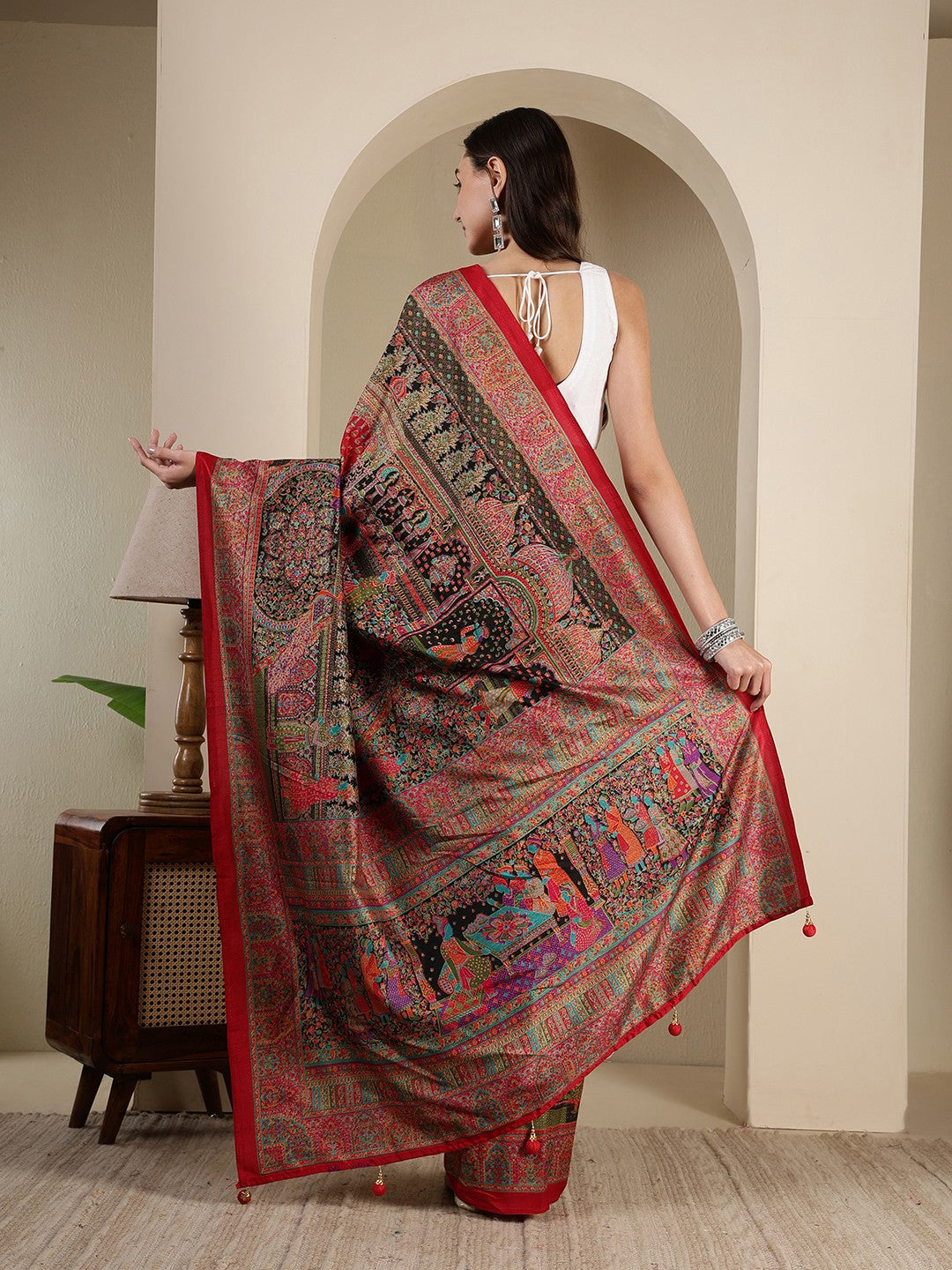 Digital Printed Art Silk Saree