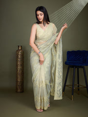 Sequin Embroidery Tissue Saree