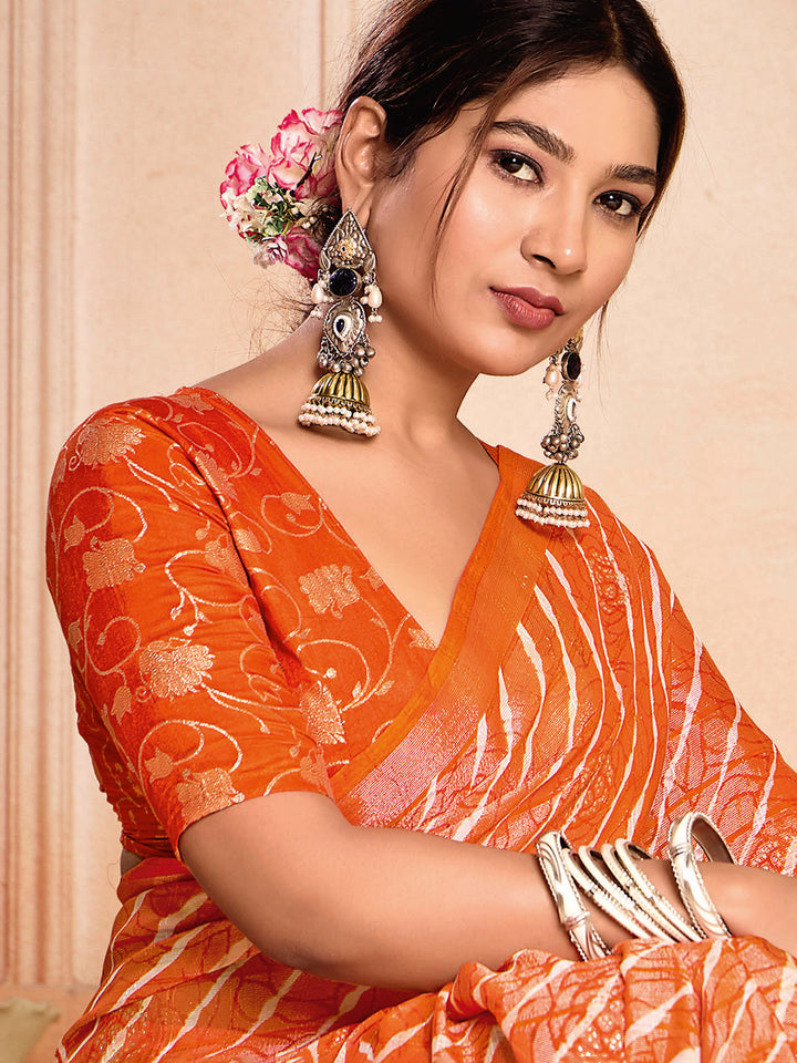 Digital Printed Chiffon Saree