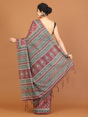 Digital Printed Tussar Woven Saree