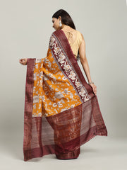Digital Printed Cotton Blend Woven Saree