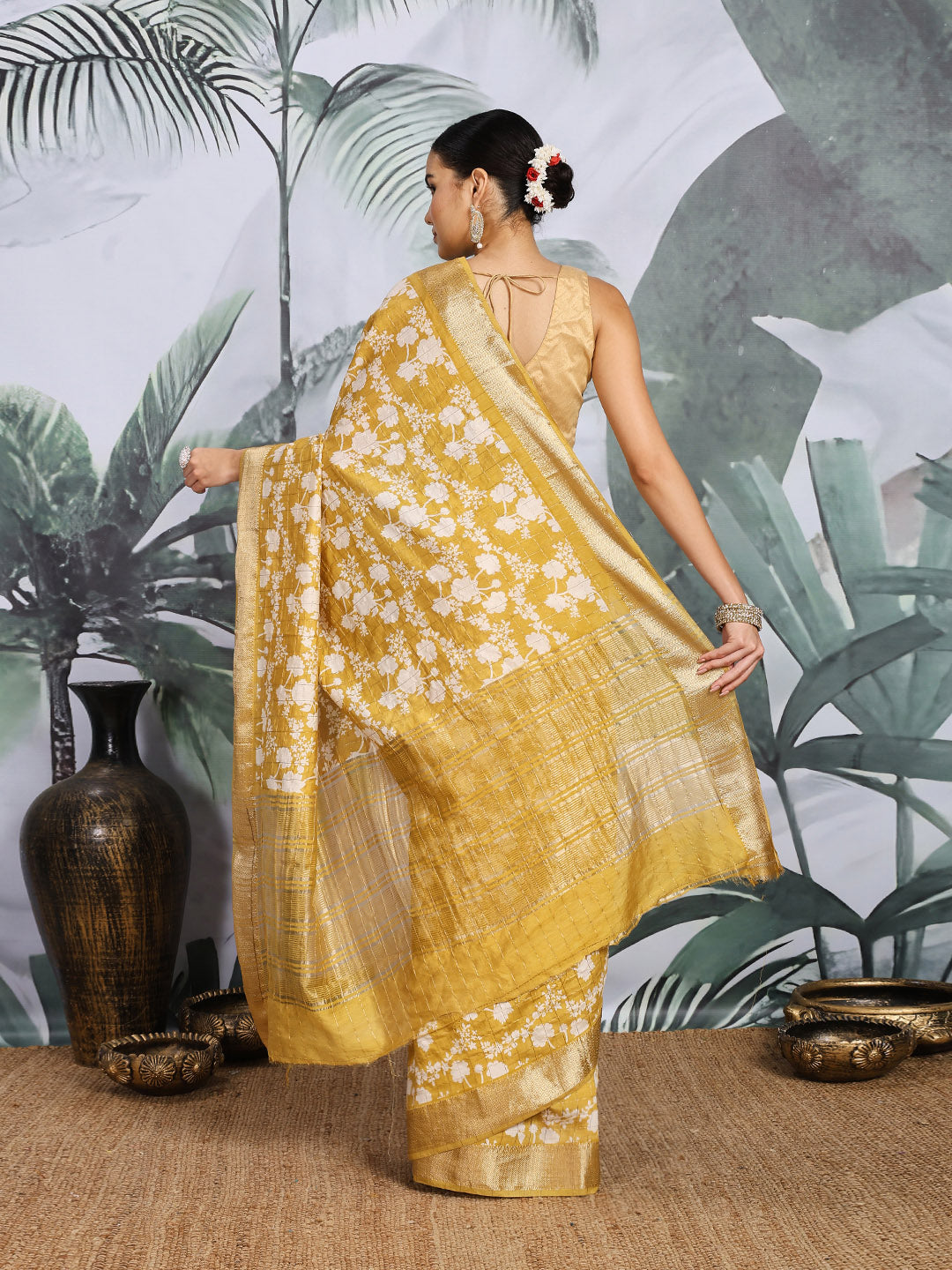 Floral Printed Art Silk Saree