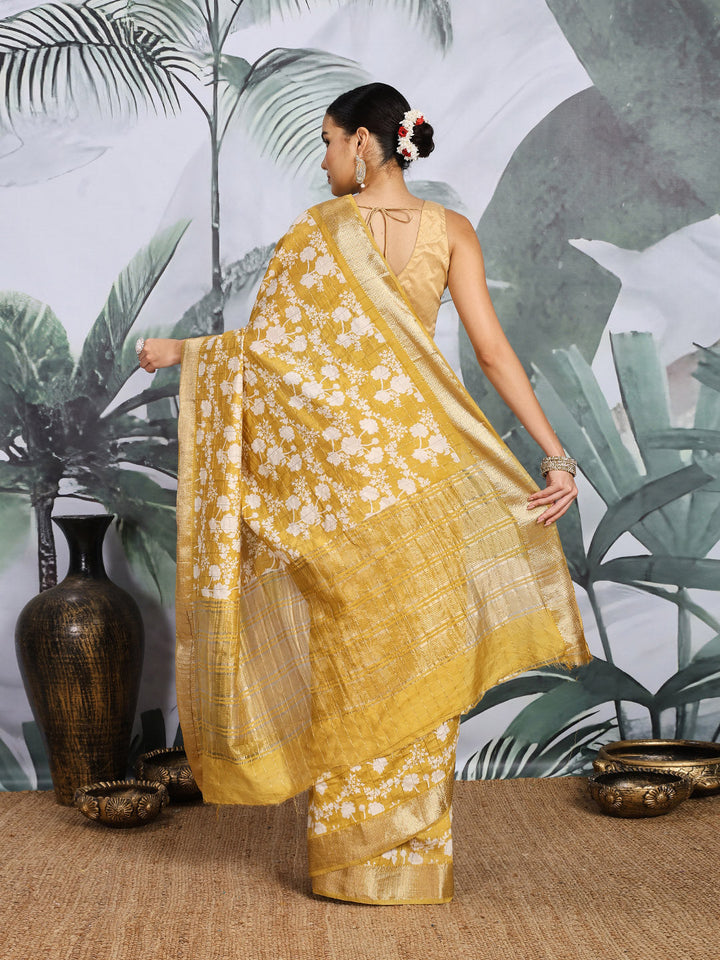 Floral Printed Art Silk Saree