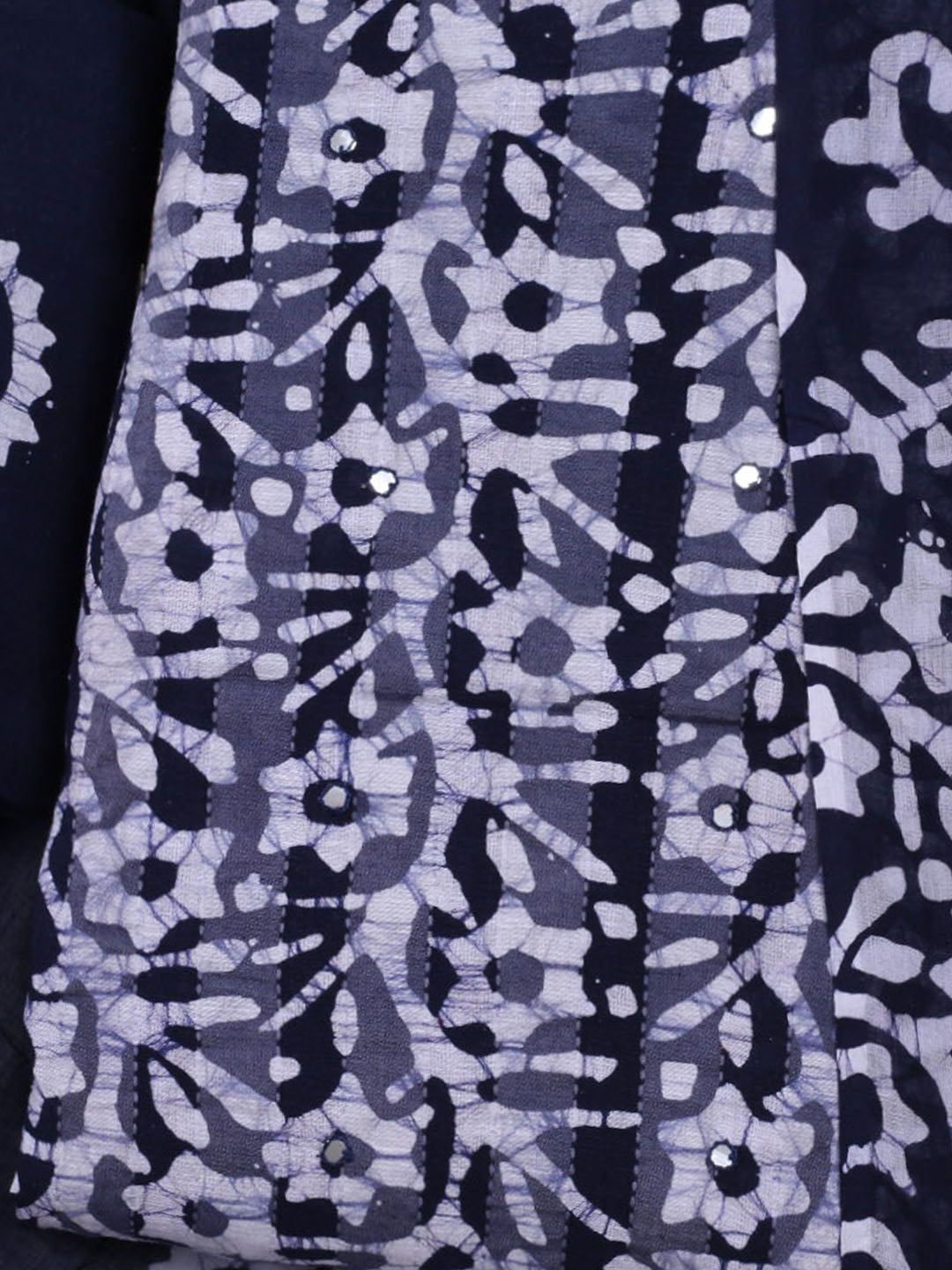 Printed Cotton Blend Unstitched Suit With Dupatta