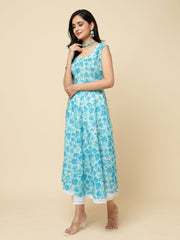 Floral Printed Cotton Kurta With Pants & Dupatta