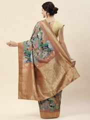 Digital Floral Printed Handloom Saree