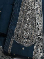 Woven Design Chanderi Unstitched Suit With Dupatta