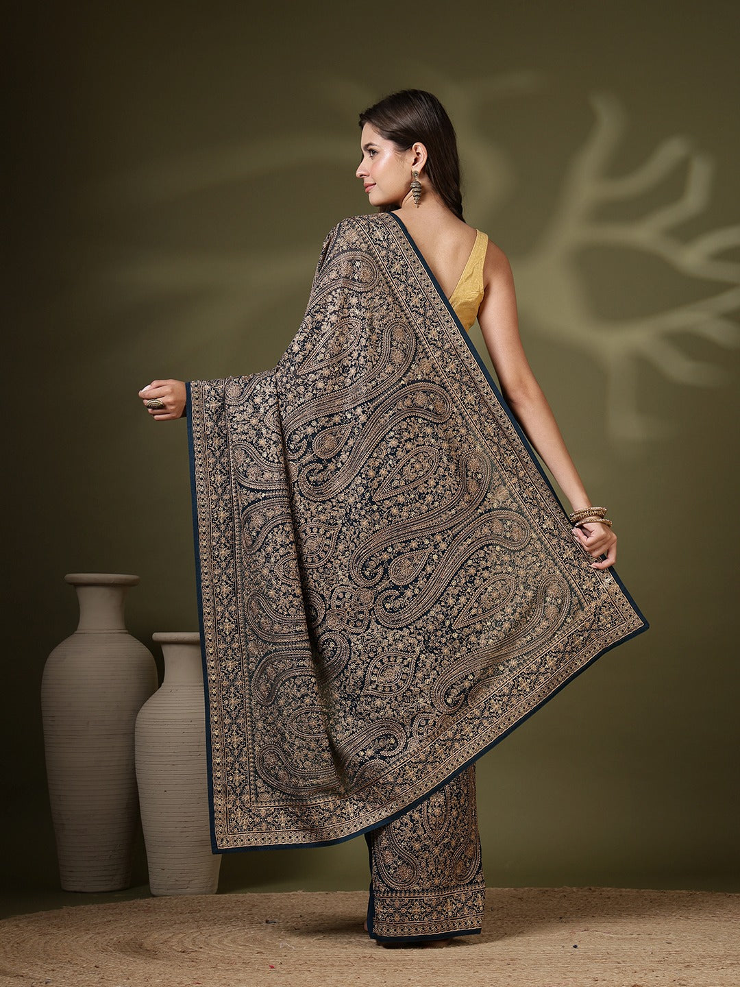 Embroidered Georgette Saree