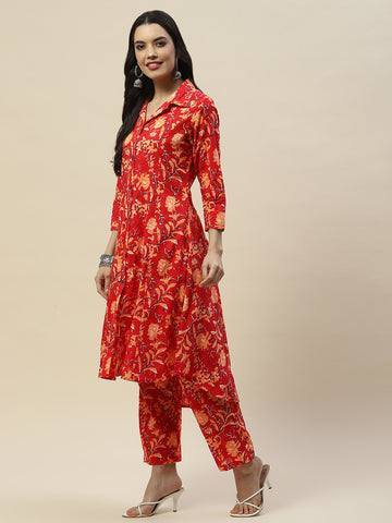 Floral Printed Cotton Kurta Set