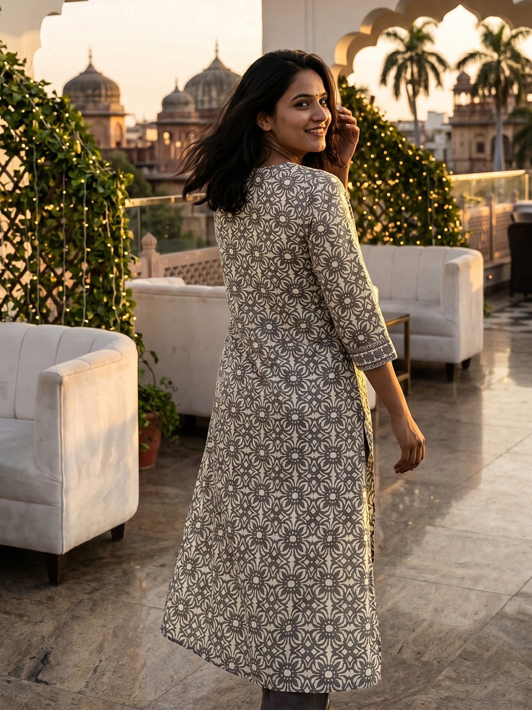 Embroidered Cotton Blend Kurta With Pant &amp; Dupatta