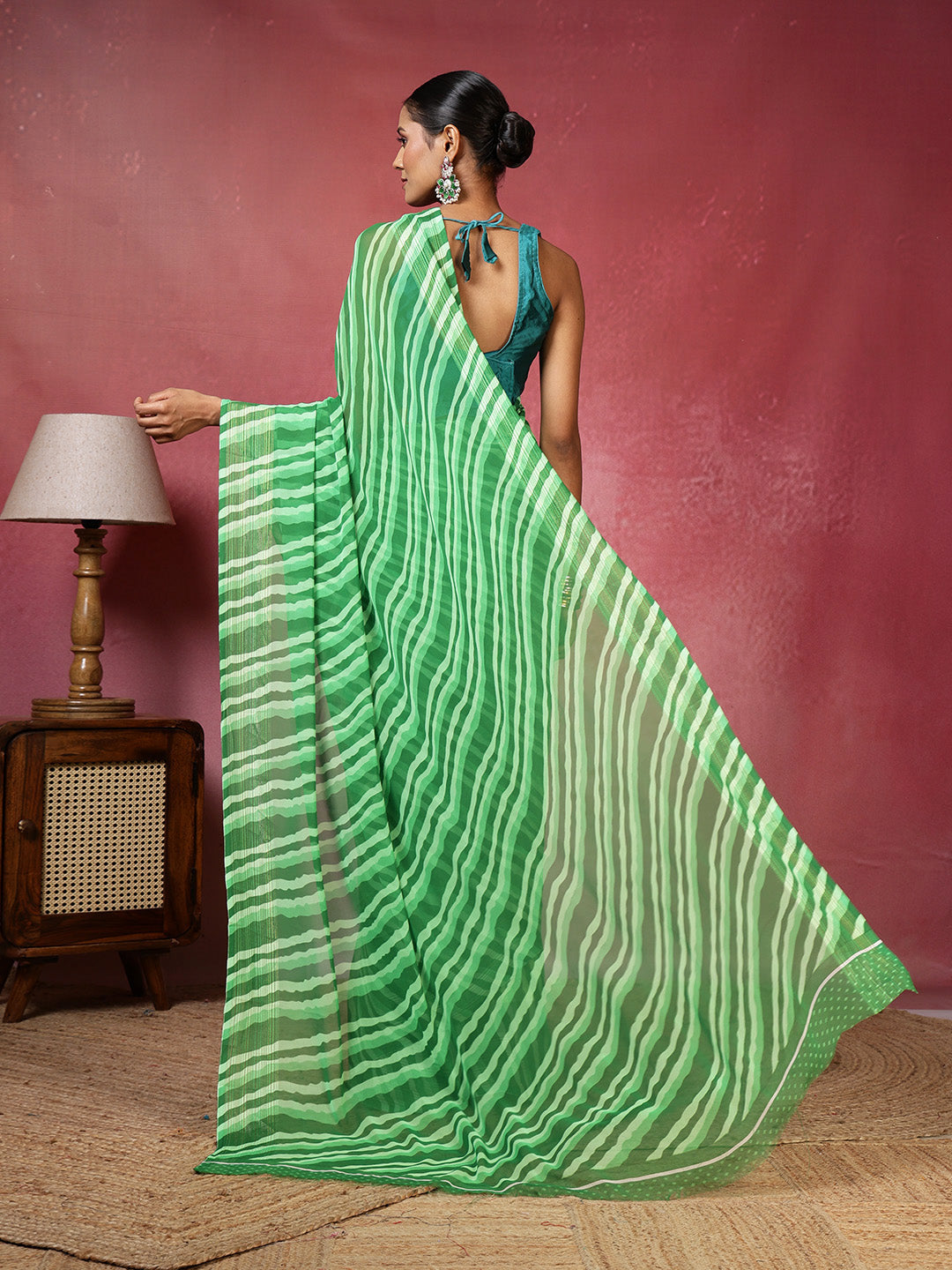 Abstract Printed Georgette Saree