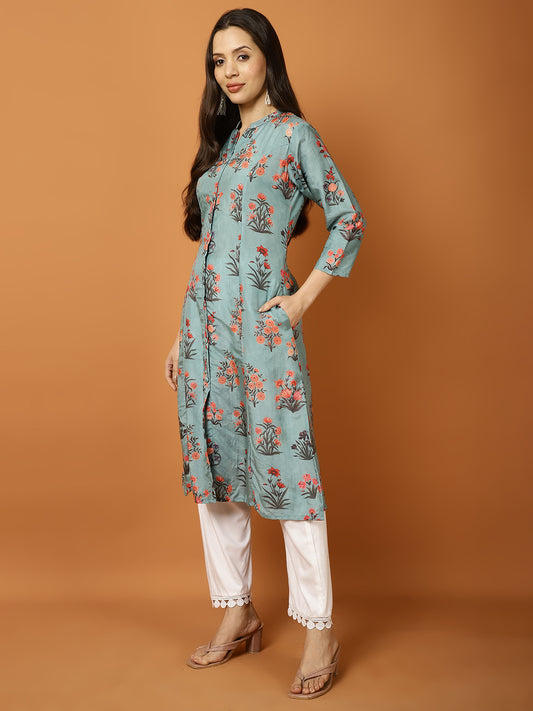 Printed Cotton Blend Kurta