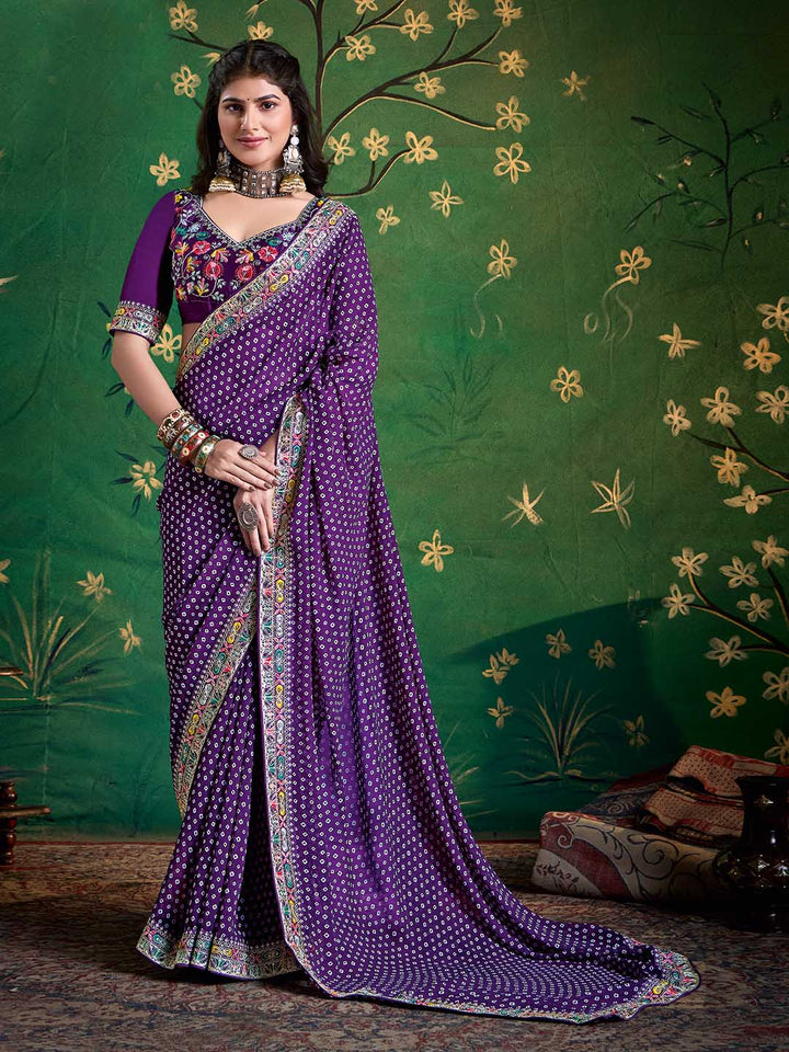 Bandhani Printed Georgette Saree