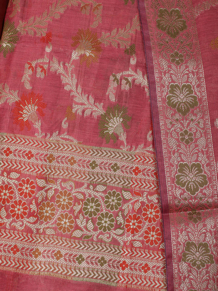 Woven Design Chanderi Unstitched Suit With Pant &amp; Dupatta