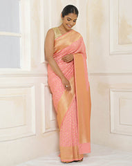 Brocade Zari Jaal Handloom Woven Saree