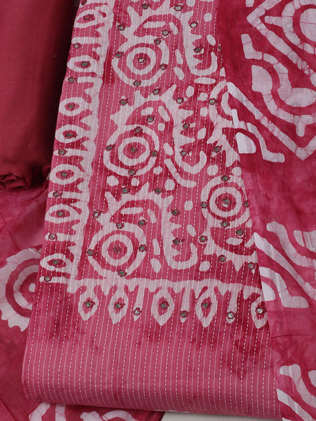 Printed Cotton Unstitched Kurta With Pant &amp; Dupatta