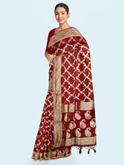 Zari Jaal Art Silk Woven Saree