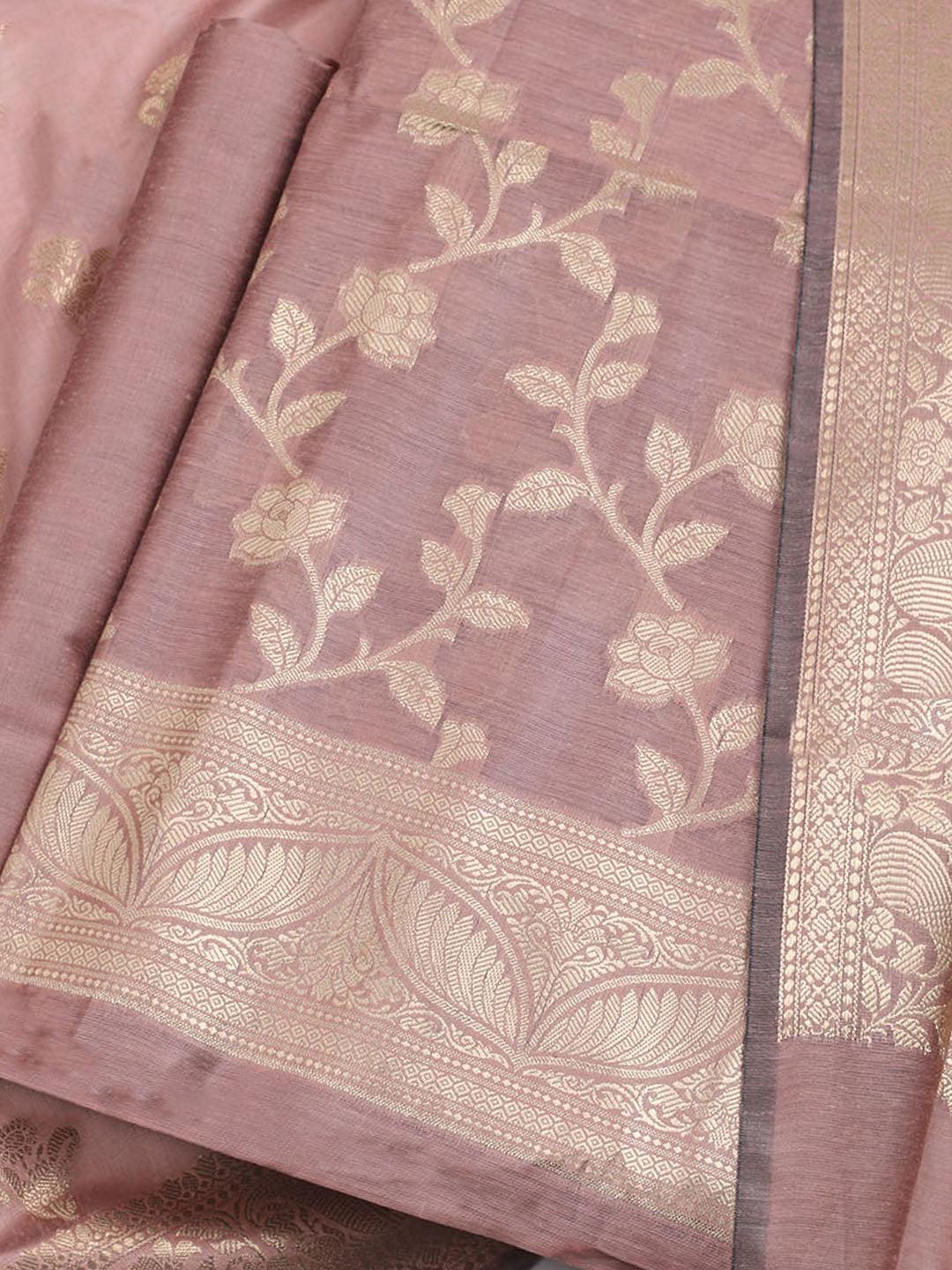 Woven Chanderi Unstitched Suit With Dupatta