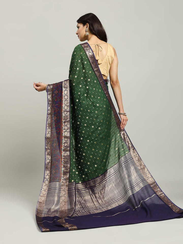 Digital Printed Cotton Blend Woven Saree