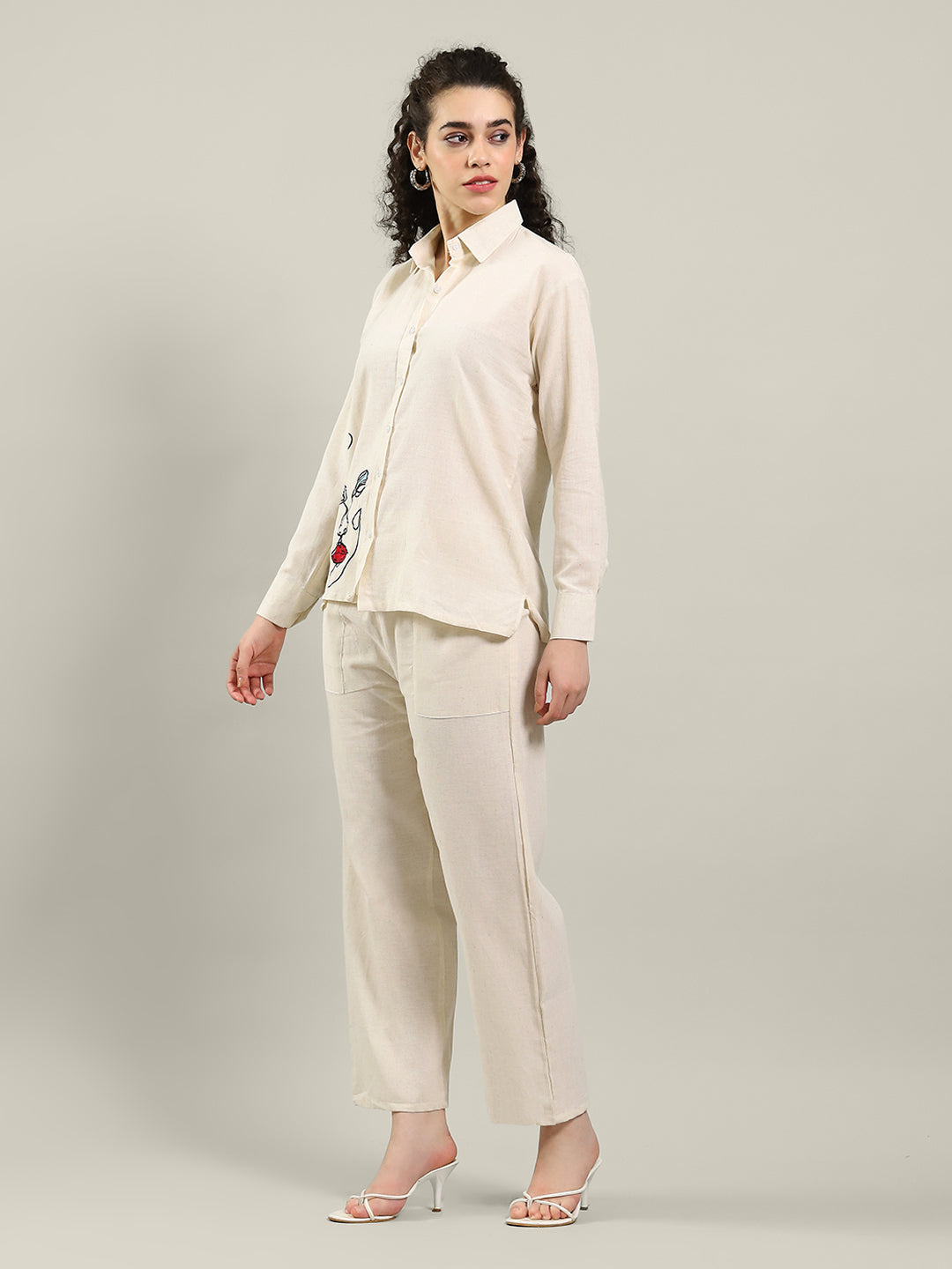 Printed Cotton Blend Kurta With Pants