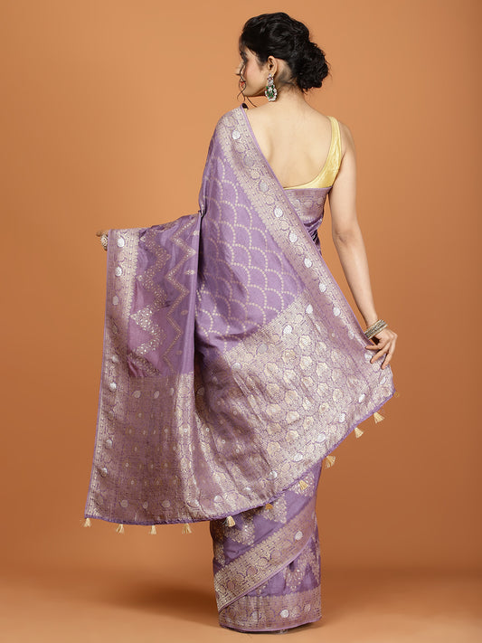 Zari Jaal Art Silk Woven Saree