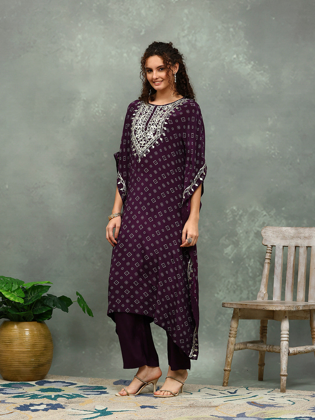 Printed Crepe Kurta With pants