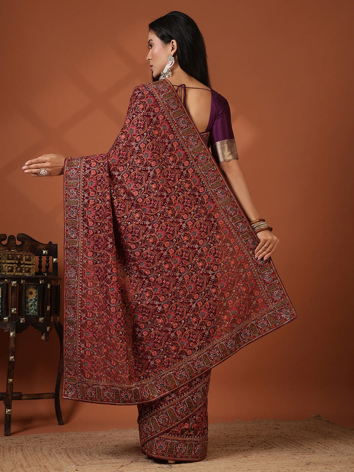 Embroidered Georgette Saree