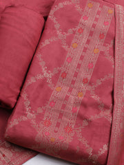 Pashmina Woven Design Unstitched Kurta With Pant & Dupatta