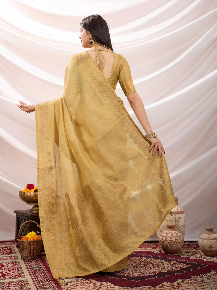 Gota Art Silk Woven Saree