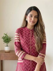 Printed Cotton Blend Kurta With Pant