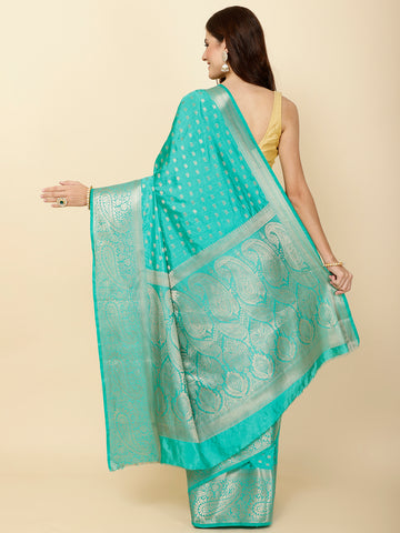 Zari Border Booti Woven Handloom Saree