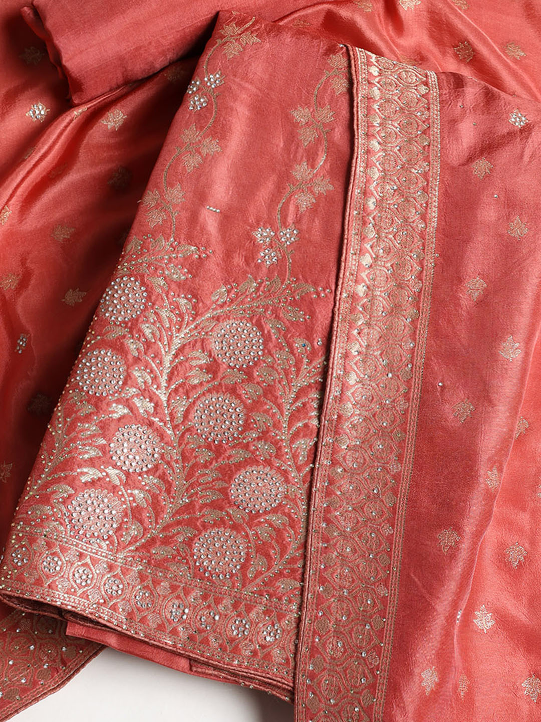 Banarasi Art Silk Unstitched Suit With Dupatta