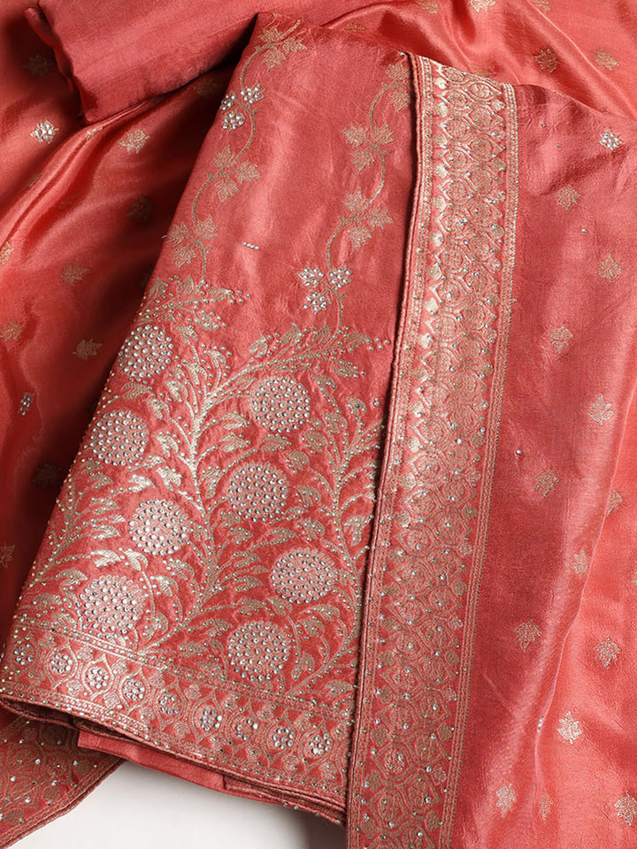 Banarasi Art Silk Unstitched Suit With Dupatta