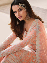 Sequins Embroidery Net , Semi Stitched Suit