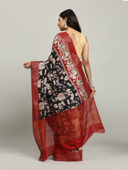Digital Printed Cotton Blend Woven Saree