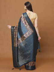 Digital Printed Satin Woven Saree