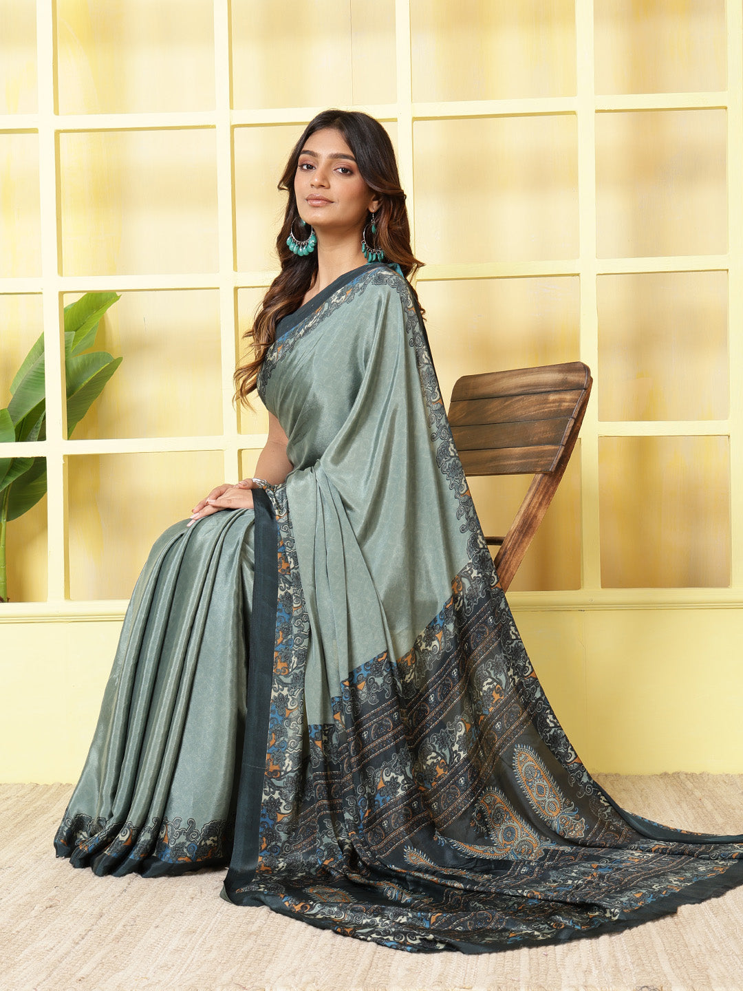 Digital Printed Crepe Saree