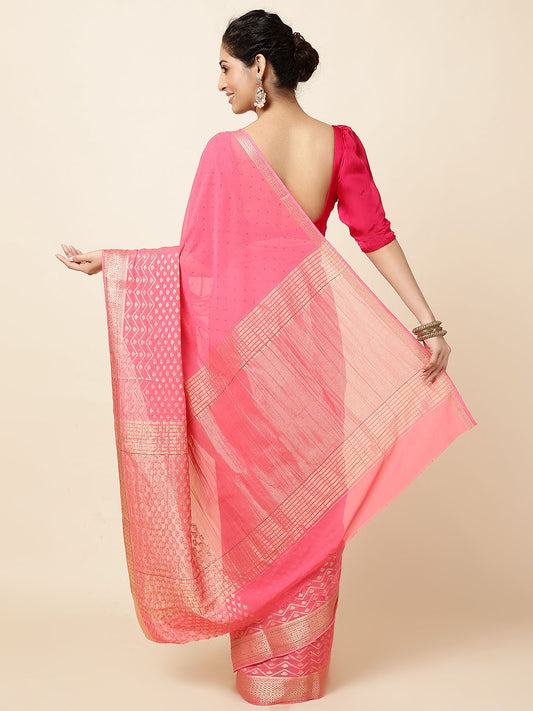 Stone Booti Woven Chiffon Saree