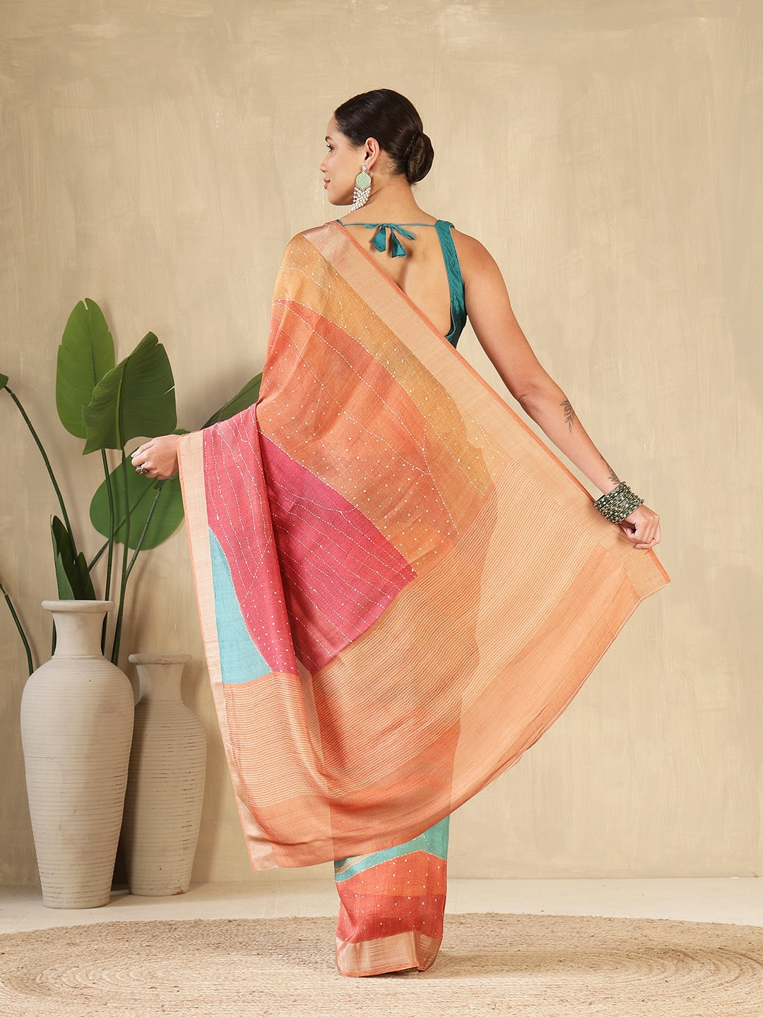 Printed Tussar Saree