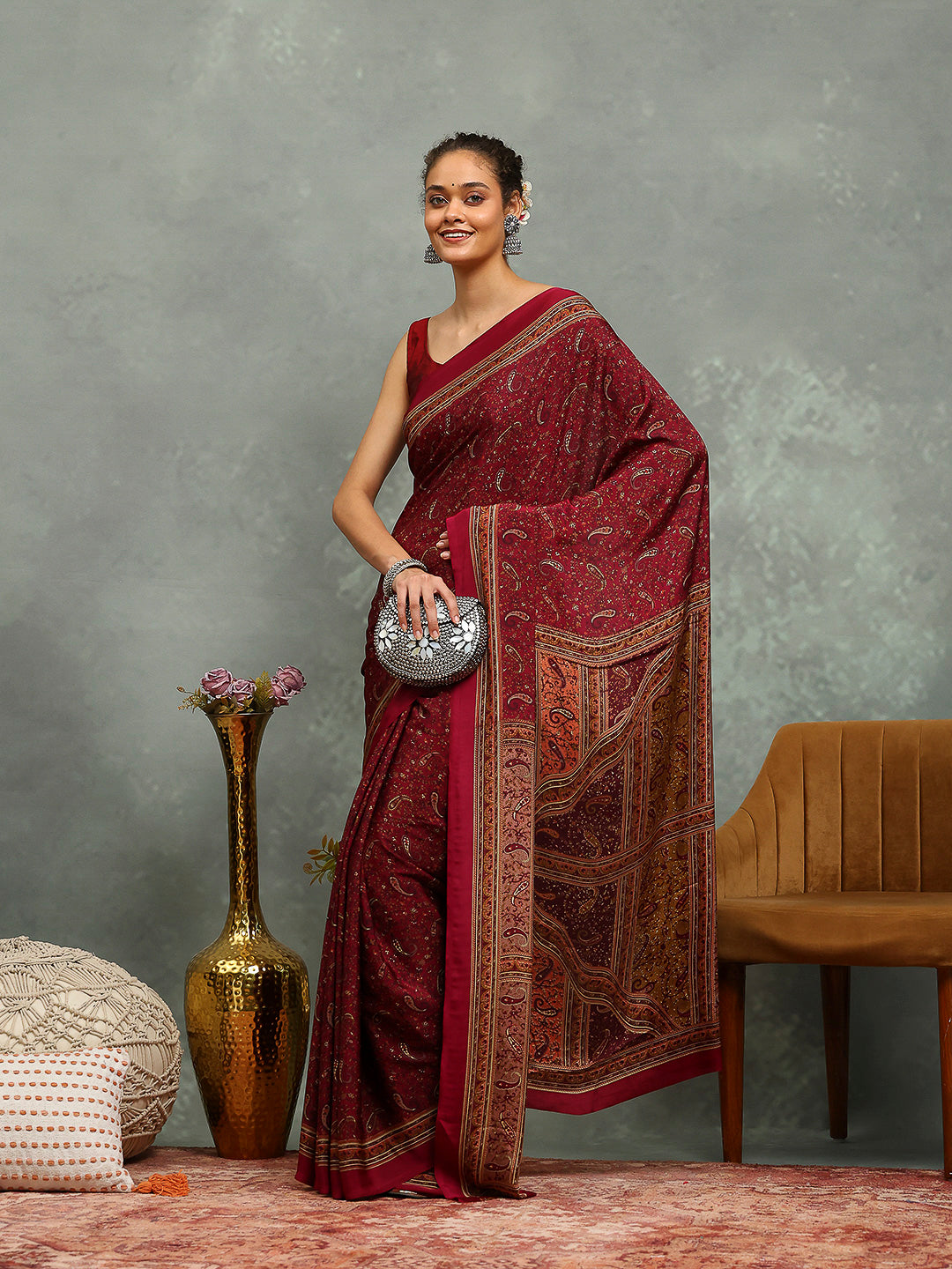 Digital Printed Crepe Saree