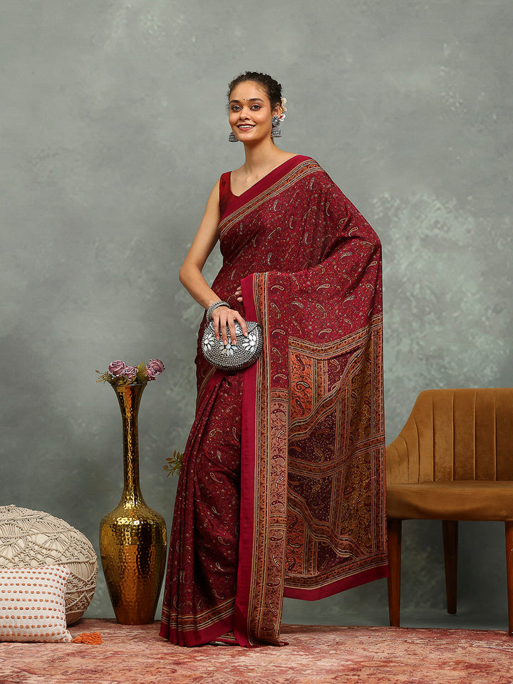 Digital Printed Crepe Saree