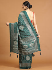 Bandhani Print Art Silk Woven Saree