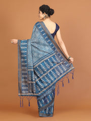 Digital Printed Tussar Woven Saree