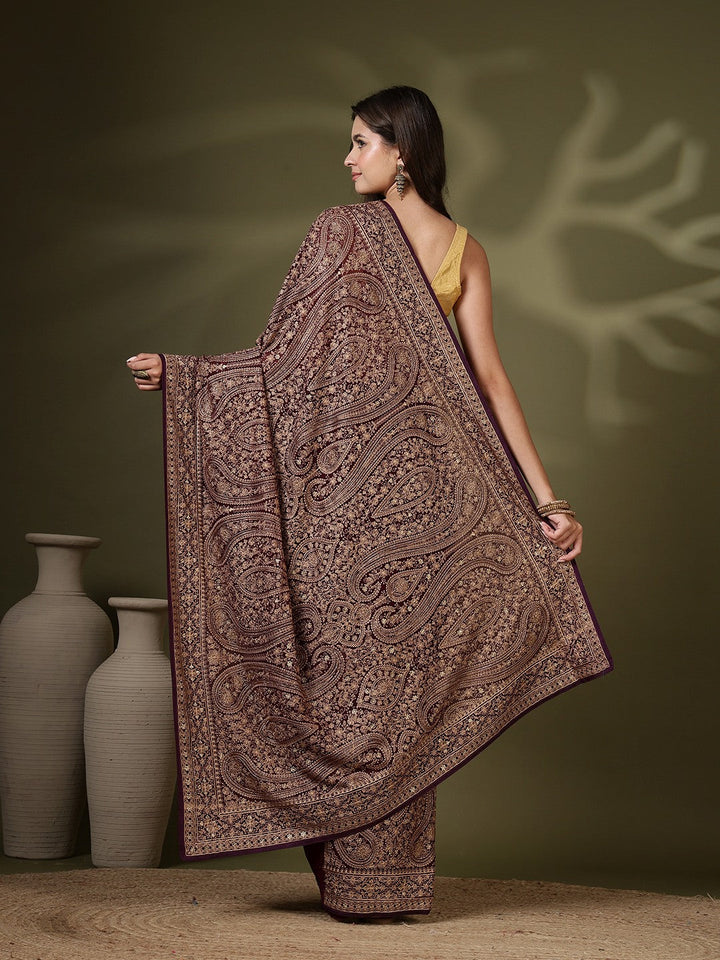 Embroidered Georgette Saree