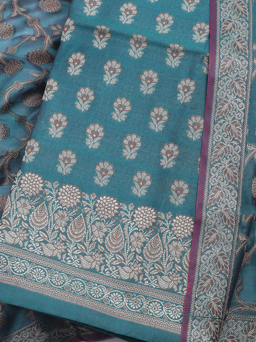 Banarasi Chanderi Unstitched Suit With Dupatta