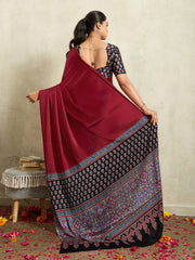 Printed Satin Saree