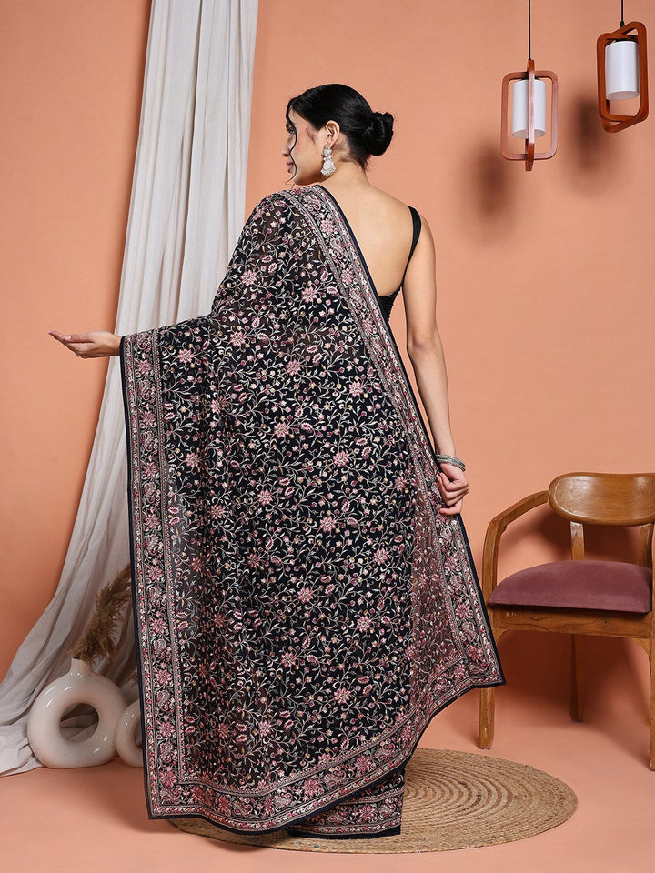 Embroidered Georgette Saree