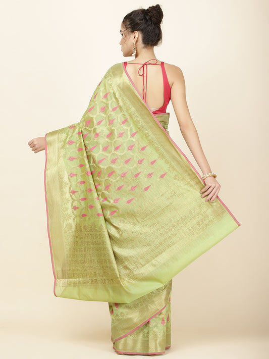 Zari Jaal Woven Cotton Saree